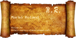 Markó Roland névjegykártya