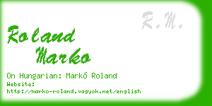 roland marko business card